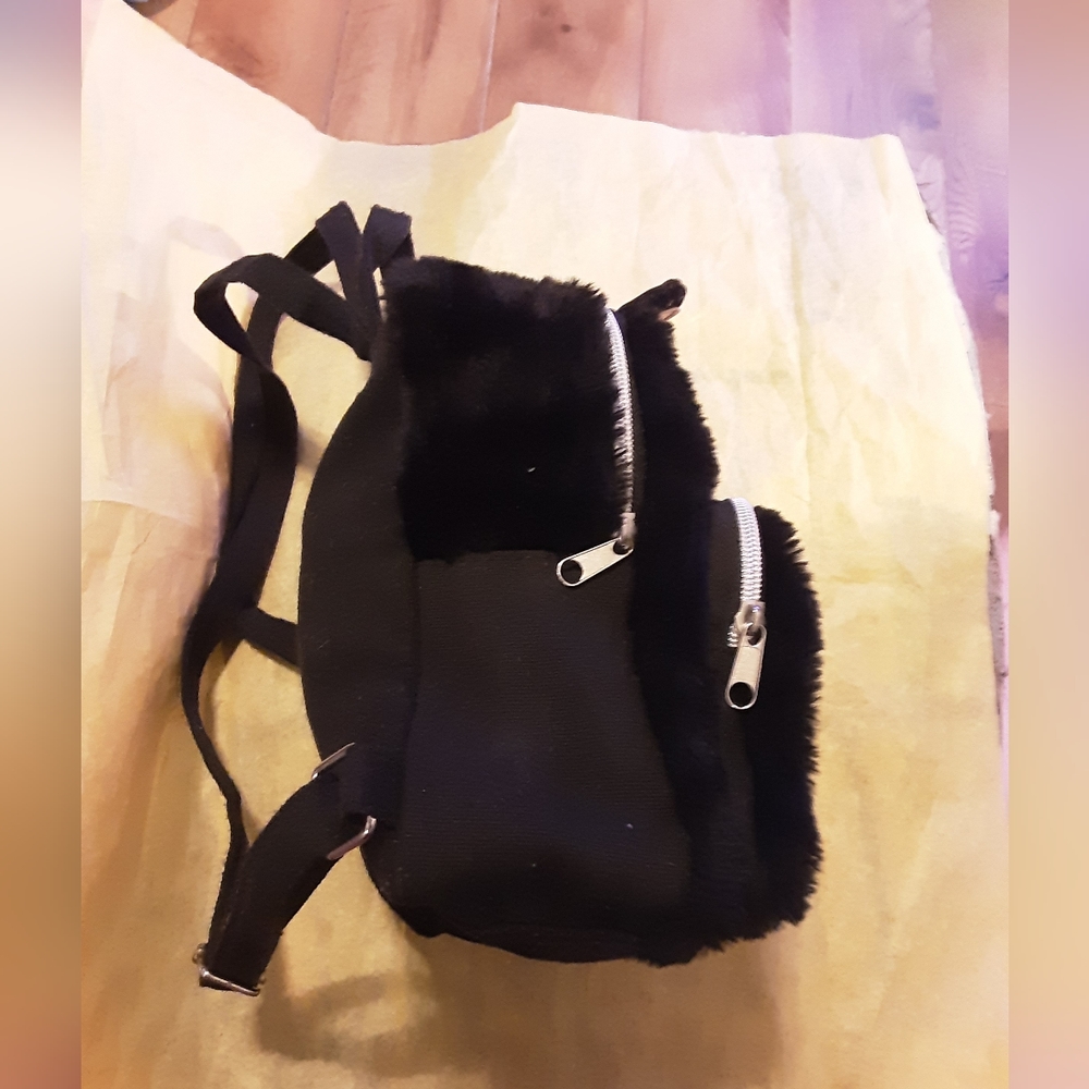 Target Girl's Black Kitty Backpack 8" X 8" - Picture 3 of 11
